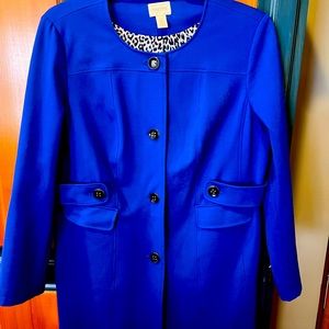 Chicos Lined BlazerCoat in Royal Blue Sz2 (12-14)